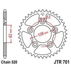Řetězová rozeta JT JTR 701-38 38 zubů, 520