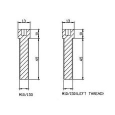 ADAPTÉR NA ZPĚTNÉ ZRCÁTKO PUIG ADAPTER M10/150 RIGHT/LEFT REAR MIRROR HI-TECH B 9983N ČERNÝ NA ŘIDÍTKA