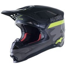 PŘILBA SUPERTECH S-M10 LIMITOVANÁ EDICE AMS, ALPINESTARS (ŠEDÁ/BÍLÁ/ŽLUTÁ FLUO/ČERNÁ)
