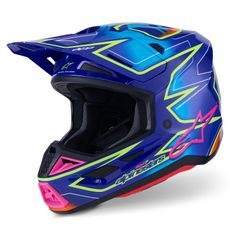 PŘILBA SUPERTECH S-M7 CAST, ALPINESTARS (MODRÁ/RŮŽOVÁ/ŽLUTÁ FLUO) 2026