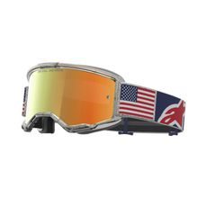 BRÝLE VISION 5 LIMITOVANÉ EDICE FIFTYFOLD, ALPINESTARS (MODRÁ/ČERVENÁ/BÍLÁ, ZRCADLOVÉ ČERVENÉ PLEXI) 2026