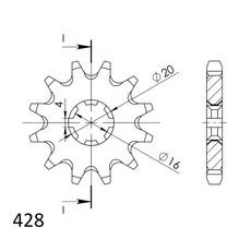 ŘETĚZOVÉ KOLEČKO SUPERSPROX CST-1263:11 11 ZUBŮ, 428