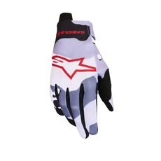 RUKAVICE RADAR YOUTH, ALPINESTARS, DĚTSKÉ (ŠEDÁ/SVĚTLE ŠEŘÍKOVÁ/ČERVENÁ/ČERNÁ) 2027