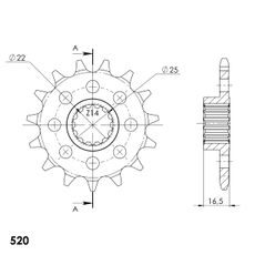 ŘETĚZOVÉ KOLEČKO SUPERSPROX CST-4054_520:14 14 ZUBŮ, 520