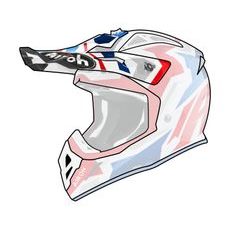 KŠILT PRO PŘILBU AVIATOR ACE, AIROH (SWOOP - ČERVENÁ/MODRÁ)