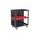 Trolley with 3 shelves LV8 EQC3RS.7605.R L800 black with red shelves