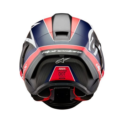 PŘILBA SUPERTECH R10 TEAM, ALPINESTARS (MATNÝ KARBON/ČERVENÁ FLUO/MODRÁ/BÍLÁ) 2026