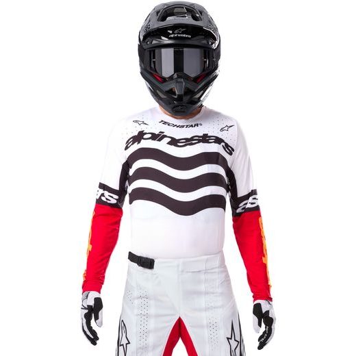 DRES TECHSTAR LIMITOVANÁ EDICE DEEP, ALPINESTARS (ČERNÁ/BÍLÁ/ČERVENÁ FLUO/ORANŽOVÁ) 2025