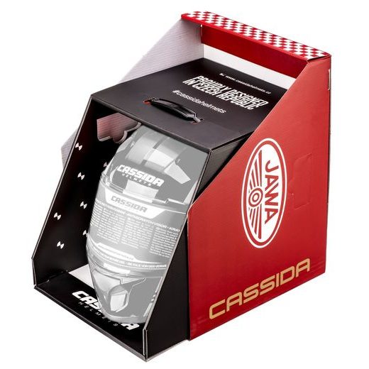 PŘILBA APEX JAWA, CASSIDA (ČERVENÁ/ČERNÁ/ŠEDÁ, BALENÍ VČ. PINLOCK FOLIE)