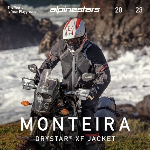 BUNDA MONTEIRA DRYSTAR XF, ALPINESTARS (TMAVĚ ŠEDÁ/ČERNÁ/ČERVENÁ) 2025