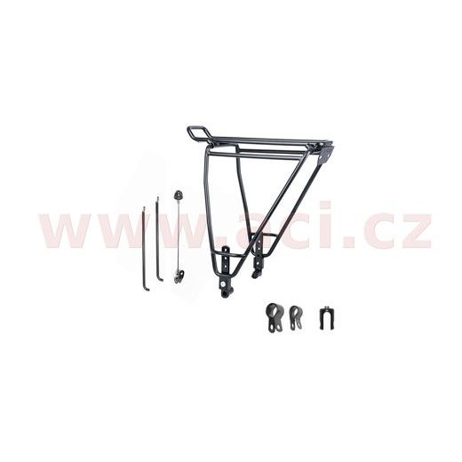 TRUBKOVÝ NOSIČ BRAŠEN OMNI RACK ALU, OXFORD (KOMPATIBILNÍ S KOUTOUČ I ŠPALKOVÝMI BRZDAMI A RÁFKY 26 AŽ 29", ČERNÝ)