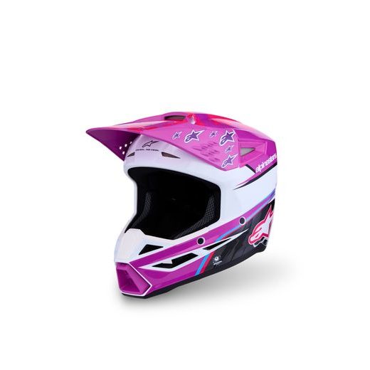 PŘILBA S-M3 FALCON, ALPINESTARS, DĚTSKÁ (FIALOVÁ/BÍLÁ/ČERNÁ/RŮŽOVÁ FLUO) 2027