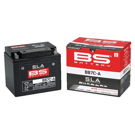 TOVÁRNĚ AKTIVOVANÁ MOTOCYKLOVÁ BATERIE BS-BATTERY BB7C-A (FA) (YB7C-A (FA)) SLA