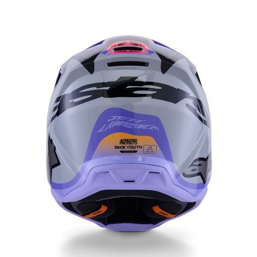 PŘILBA S-M3 EDICE JETT LAWRENCE, ALPINESTARS, DĚTSKÁ (ŠEDÁ/FIALOVÁ/ČERNÁ) 2026