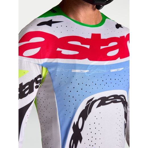 DRES SUPERTECH DYNA, ALPINESTARS (SVĚTLE ŠEDÁ/ZELENÁ FLUO/MODRÁ/ČERNÁ) 2027
