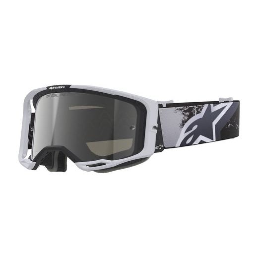 BRÝLE VISION 8 LAHND, ALPINESTARS (BÍLÁ/ČERNÁ, ZRCADLOVÉ STŘÍBRNÉ PLEXI) 2026