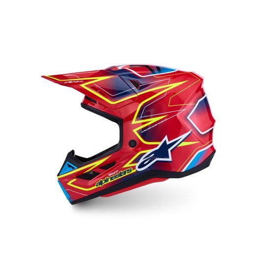PŘILBA S-M7 CAST, ALPINESTARS (ČERVENÁ/ŽLUTÁ FLUO/MODRÁ) 2027