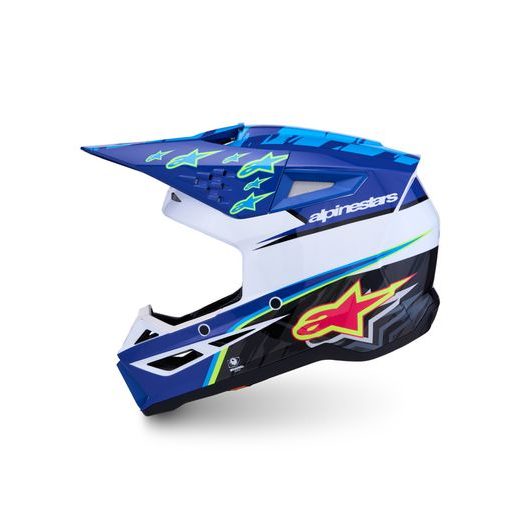 PŘILBA S-M3 FALCON, ALPINESTARS (MODRÁ/BÍLÁ/ČERNÁ/RŮŽOVÁ FLUO/ŽLUTÁ FLUO) 2027