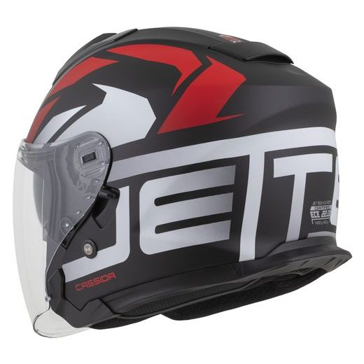 PŘILBA JET TECH 2.0 ROTO, CASSIDA (ČERNÁ MATNÁ/ČERVENÁ/BÍLÁ) 2026