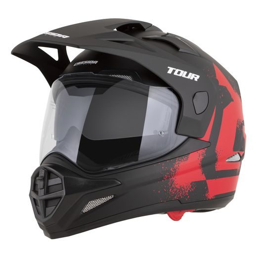 PŘILBA TOUR 2.0 CREW, CASSIDA (ČERNÁ MATNÁ/ČERVENÁ, PLEXI S PŘÍPRAVOU PRO PINLOCK) 2026