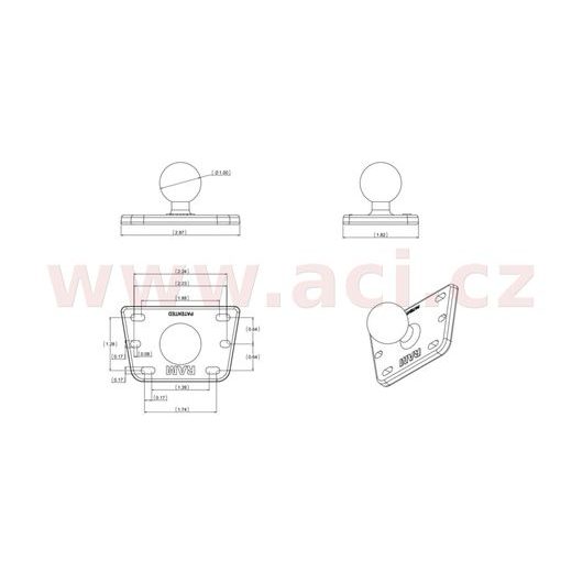 ÚCHYT NA NÁDRŽKU BRZDOVÉ KAPALINY MOTOCYKLU, RAM MOUNTS