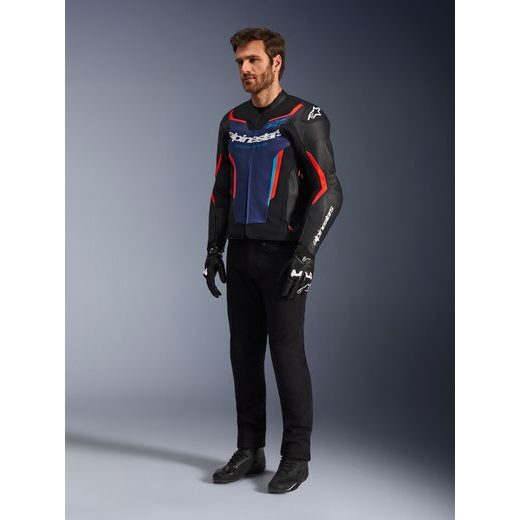 BUNDA GP FORCE V2, ALPINESTARS (ČERNÁ/MODRÁ/ČERVENÁ FLUO) 2026