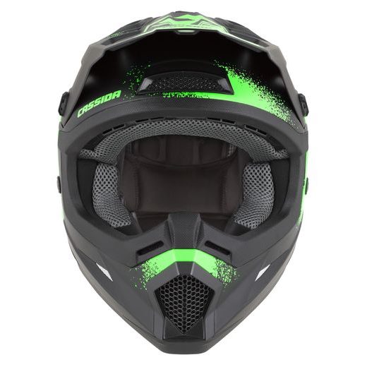 PŘILBA CROSS CUP 2 CREW JUNIOR, CASSIDA, DĚTSKÁ (ČERNÁ MATNÁ/ZELENÁ FLUO) 2026