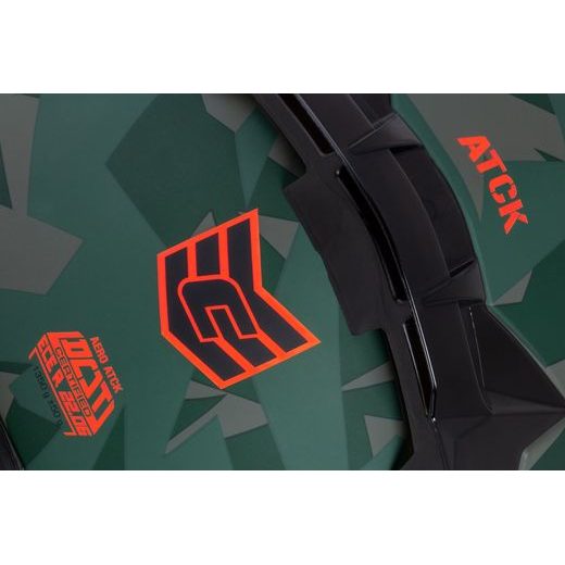 PŘILBA AERO ATCK, CASSIDA (ZELENÁ CAMO/ČERNÁ/ŠEDÁ/ORANŽOVÁ) 2026