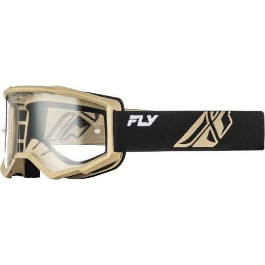 BRÝLE FOCUS, FLY RACING - USA (ČERNÁ/KHAKI - ČÍRÉ PLEXI)