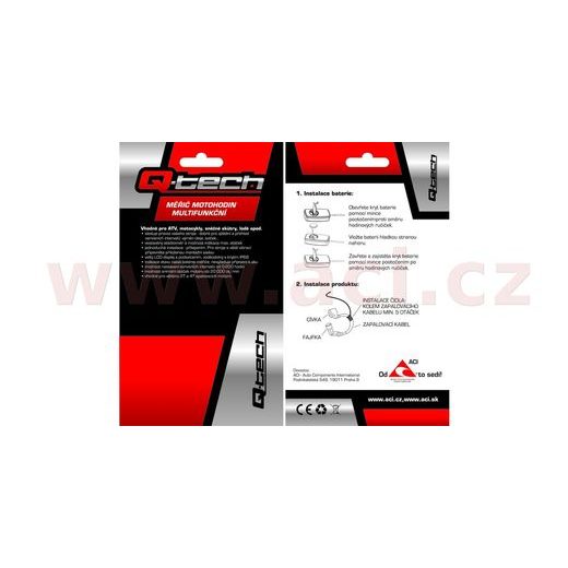 MULTIFUNKČNÍ MĚŘIČ OTÁČEK MOTORU A MOTOHODIN, Q-TECH (ČERNÝ, PODSVÍCENÝ DISPLEJ)