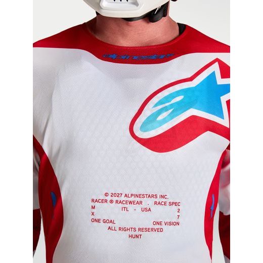 DRES RACER HUNT, ALPINESTARS (BÍLÁ/ČERVENÁ/MODRÁ) 2027
