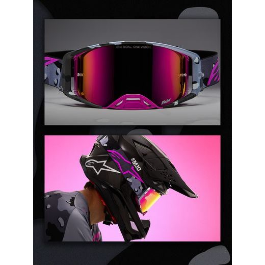 BRÝLE SUPERTECH LIMITOVANÉ EDICE LONE, ALPINESTARS (FIALOVÁ CAMO, ZRCADLOVÉ RŮŽOVÉ PLEXI) 2026