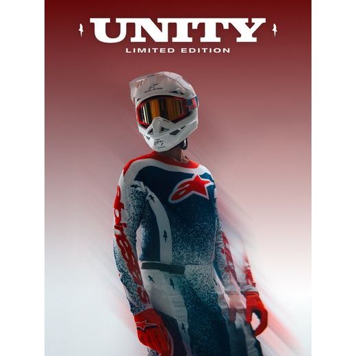 DRES TECHSTAR LIMITOVANÁ EDICE UNITY, ALPINESTARS (ČERVENÁ/BÍLÁ/MODRÁ) 2026