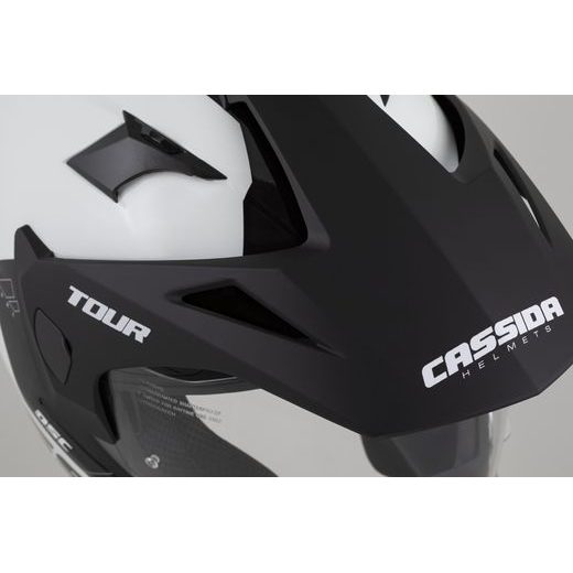 PŘILBA TOUR 2.0 DUAL, CASSIDA (BÍLÁ/ČERNÁ/ČERNÝ MATNÝ KŠILT, PLEXI S PŘÍPRAVOU PRO PINLOCK) 2026