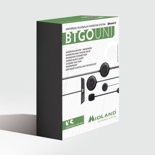 UNIVERZÁLNÍ BLUETOOTH INTERKOM NA MOTORKU (PLUG & PLAY) MIDLAND C1310.01 BT GO UNI