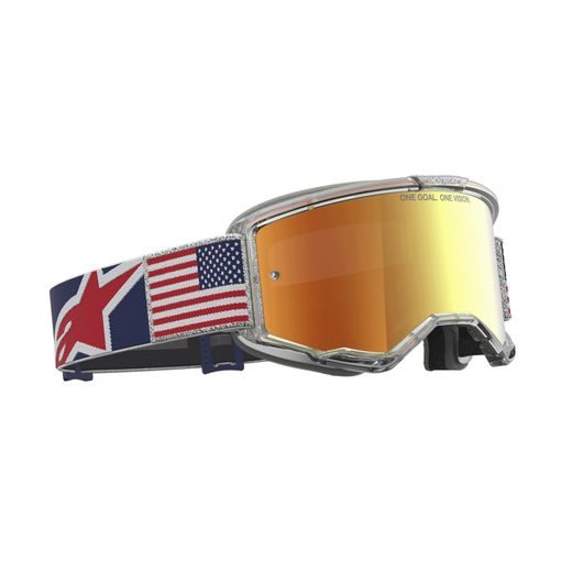 BRÝLE VISION 5 LIMITOVANÉ EDICE FIFTYFOLD, ALPINESTARS (MODRÁ/ČERVENÁ/BÍLÁ, ZRCADLOVÉ ČERVENÉ PLEXI) 2026
