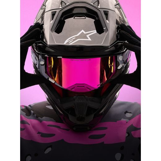 BRÝLE SUPERTECH LIMITOVANÉ EDICE LONE, ALPINESTARS (FIALOVÁ CAMO, ZRCADLOVÉ RŮŽOVÉ PLEXI) 2026