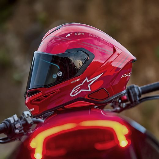 PŘILBA S-R7 A-CORE, ALPINESTARS (ČERVENÁ/BÍLÁ) 2026