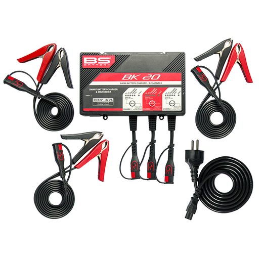 3KANÁLOVÁ NABÍJECÍ STANICE BS-BATTERY BK20 (VHODNÉ TAKÉ PRO LITHIOVÉ BATERIE) 12V 2A