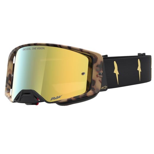 BRÝLE SUPERTECH LIMITOVANÉ EDICE ZONA, ALPINESTARS (ČERNÁ/HNĚDÁ, ZRCADLOVÉ ZLATÉ PLEXI) 2026