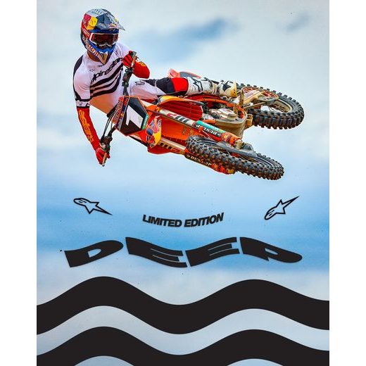 DRES TECHSTAR LIMITOVANÁ EDICE DEEP, ALPINESTARS (ČERNÁ/BÍLÁ/ČERVENÁ FLUO/ORANŽOVÁ) 2025