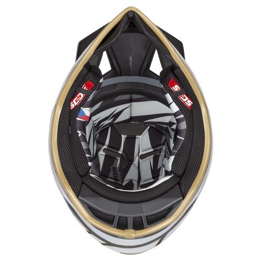 PŘILBA CROSS PRO 2 CONTRA, CASSIDA (ZLATÁ PERLEŤ/ŠEDÁ/ČERNÁ)