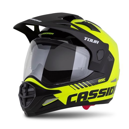 PŘILBA TOUR 2.0 DUAL, CASSIDA (ŽLUTÁ FLUO/ČERNÁ/ČERNÝ MATNÝ KŠILT, PLEXI S PŘÍPRAVOU PRO PINLOCK) 2026
