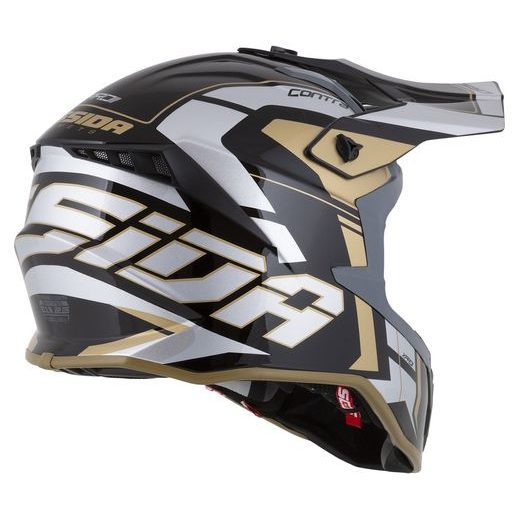 PŘILBA CROSS PRO 2 CONTRA, CASSIDA (ZLATÁ PERLEŤ/ŠEDÁ/ČERNÁ)