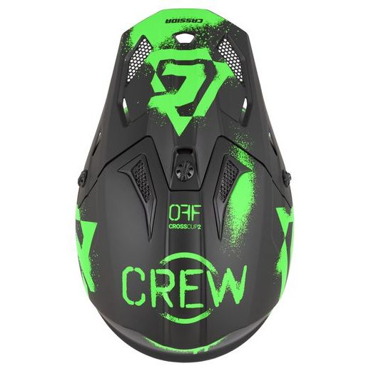 PŘILBA CROSS CUP 2 CREW, CASSIDA (ČERNÁ MATNÁ/ZELENÁ FLUO) 2026