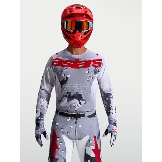 DRES RACER AIR LONE, ALPINESTARS (ŠEDÁ CAMO/BÍLÁ/ČERVENÁ) 2027