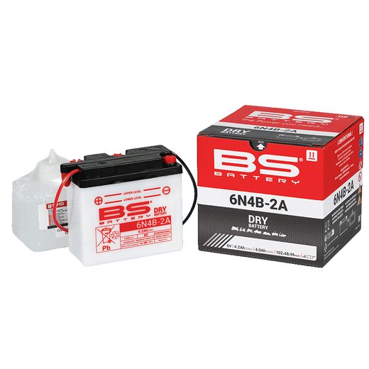 KONVENČNÍ MOTOCYKLOVÁ BATERIE BS-BATTERY 6N4B-2A VČETNĚ BALENÍ KYSELINY