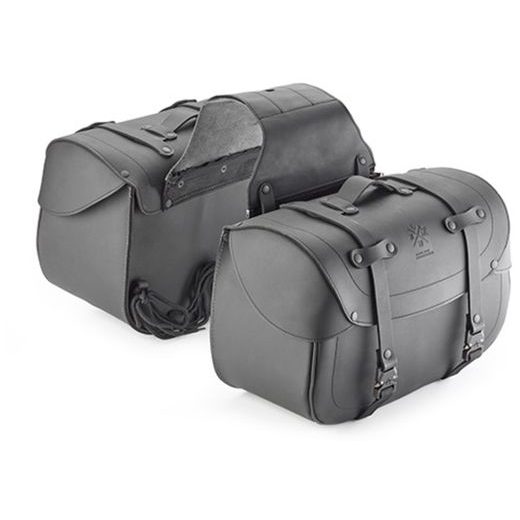 BOČNÍ KOŽENÉ BRAŠNY CAFÉ RACER, KAPPA (100% BUVOLÍ KŮŽE, OBJEM 28 L)