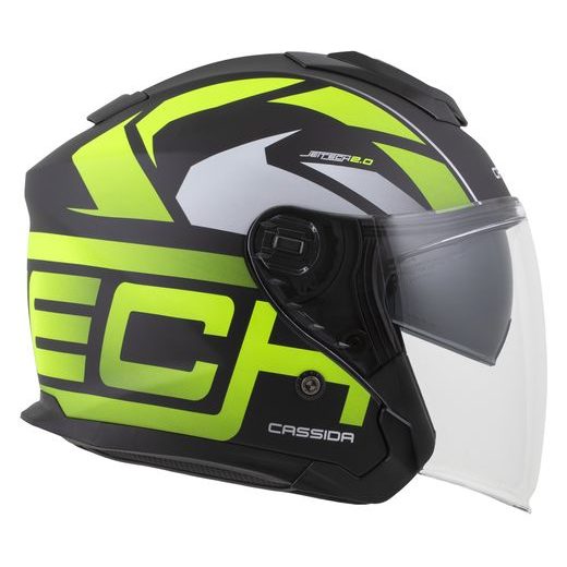 PŘILBA JET TECH 2.0 ROTO, CASSIDA (ČERNÁ MATNÁ/ŽLUTÁ FLUO/BÍLÁ) 2026