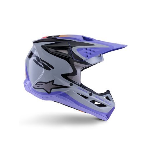 PŘILBA S-M3 EDICE JETT LAWRENCE, ALPINESTARS (ŠEDÁ/FIALOVÁ/ČERNÁ) 2026